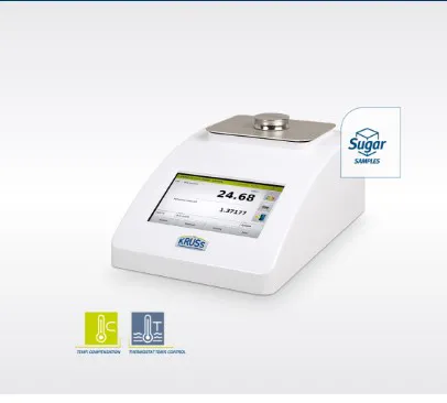 Digital refractometer without sample temperature control