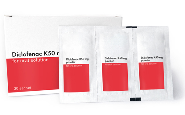 Diclofenac K 50 mg powder for oral solution (sachets)