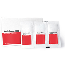 Diclofenac K 50 mg powder for oral solution (sachets)