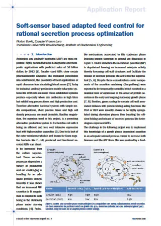 Soft-sensor based adapted feed control for rational secretion process optimization
