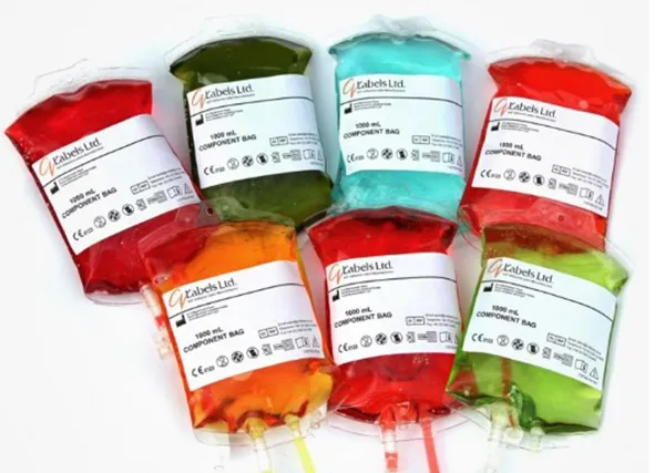 Blood bag labelling