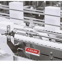 Plastic chain conveyors with stainless steel beam