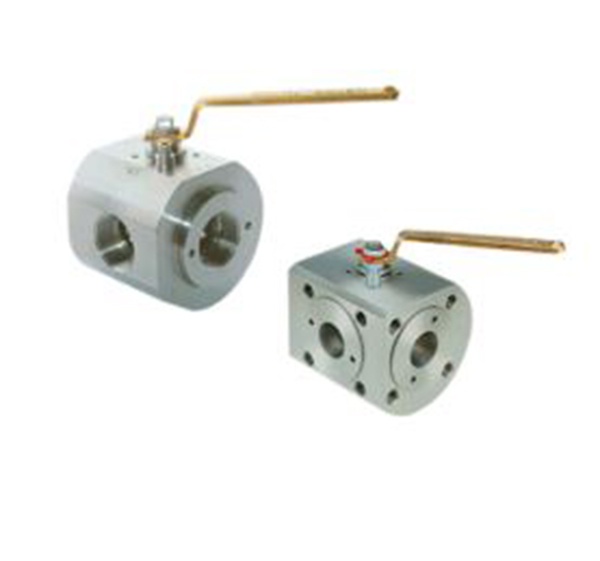 3-way ball valve, soft seated, compact design
