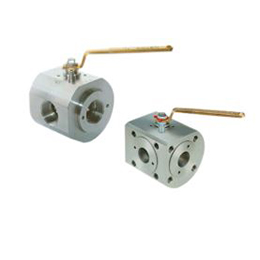 3-way ball valve, soft seated, compact design