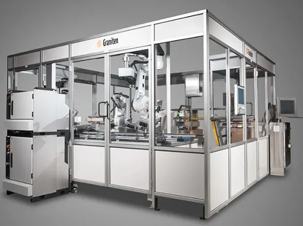 Case packer palletizer for tape sealed boxes (low speed)