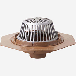 Wide Flange Body Roof Drain with Secured Dome