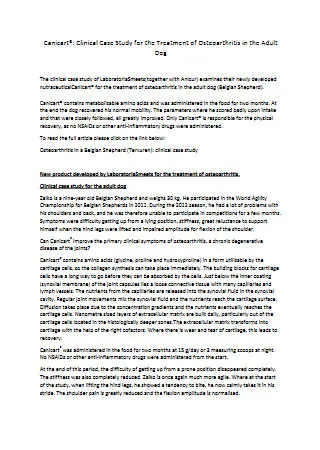 Canicart®: Clinical Case Study for the Treatment of Osteoarthritis in the Adult Dog