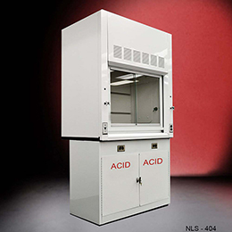 4′ Fisher American Fume Hood w- Acid Base Cabinets