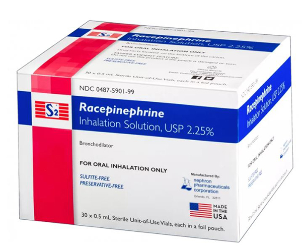 Racepinephrine Inhalation Solution 2.25% 0.5 mL