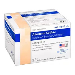 Albuterol Sulfate Inhalation Solution 0.021% 0.63mg-3 mL
