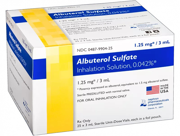 Albuterol Sulfate Inhalation Solution 0.042% 1.25 mg-3 mL