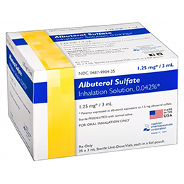Albuterol Sulfate Inhalation Solution 0.042% 1.25 mg-3 mL