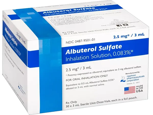 Albuterol Sulfate Inhalation Solution 0.083% 2.5 mg-3 mL