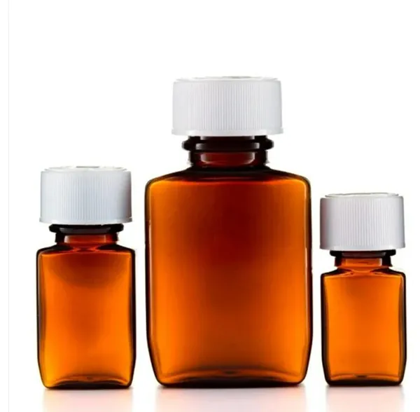 CuboPac Amber Rectangular Tablet Bottles