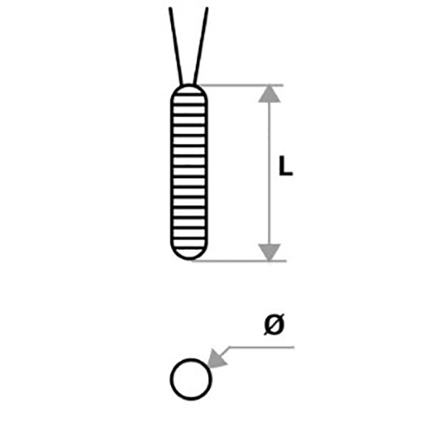 Cylindrical PT100 resistance sensitive element