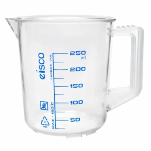 Measuring Jug 250ml TPX Plastic Spout Blue Printed Graduations